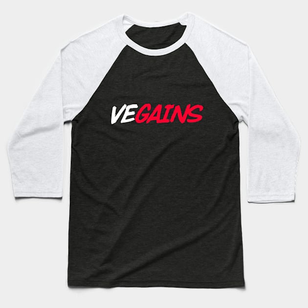 Vegains Vegetarian Baseball T-Shirt by Dr_Squirrel